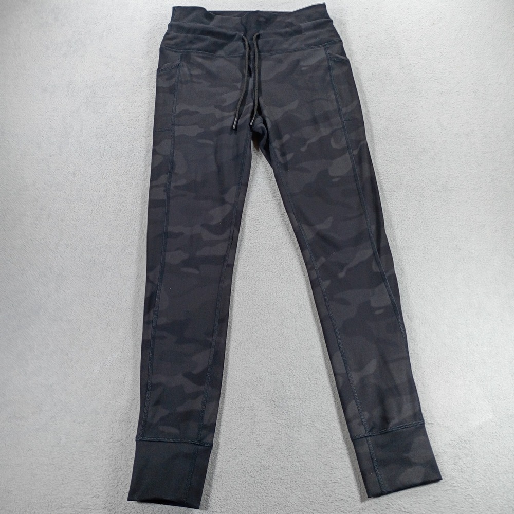 Spyder Womens Camo Leggings Black Gray XS Side Pockets Drawstring